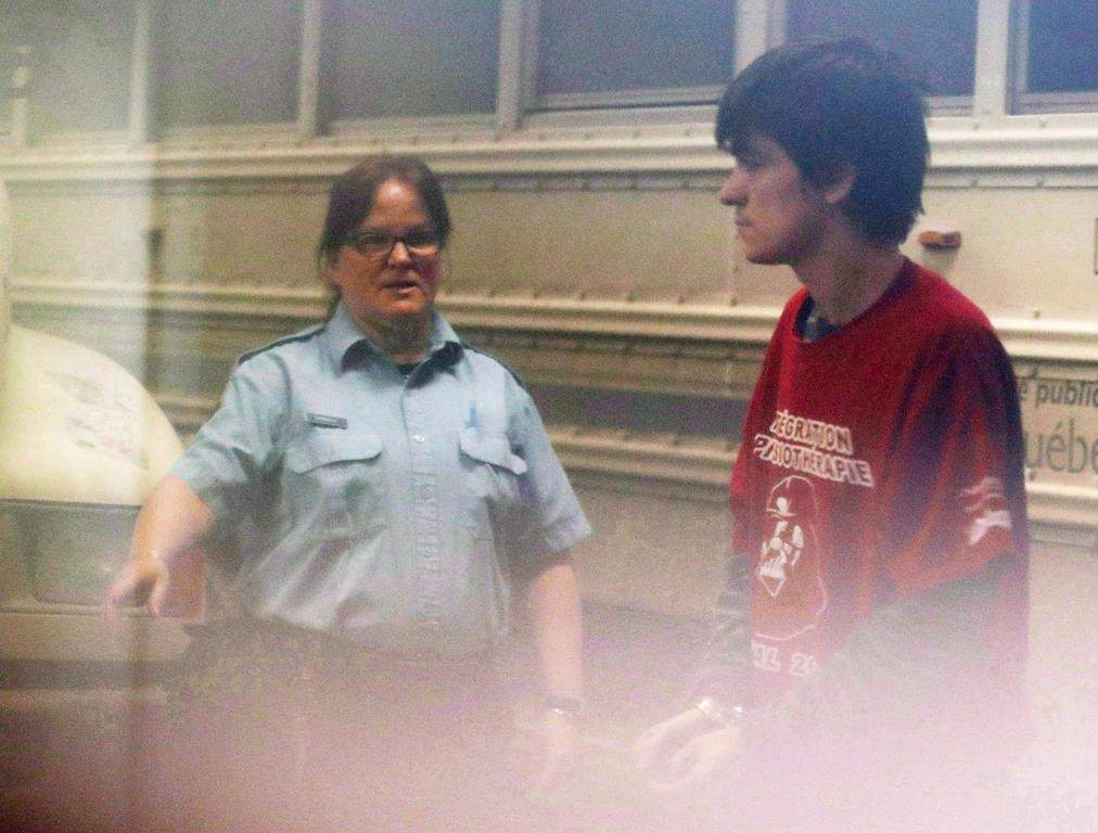 Alexandre Bissonnette arrives at the court house in Quebec City on Tuesday, February 21, 2017.