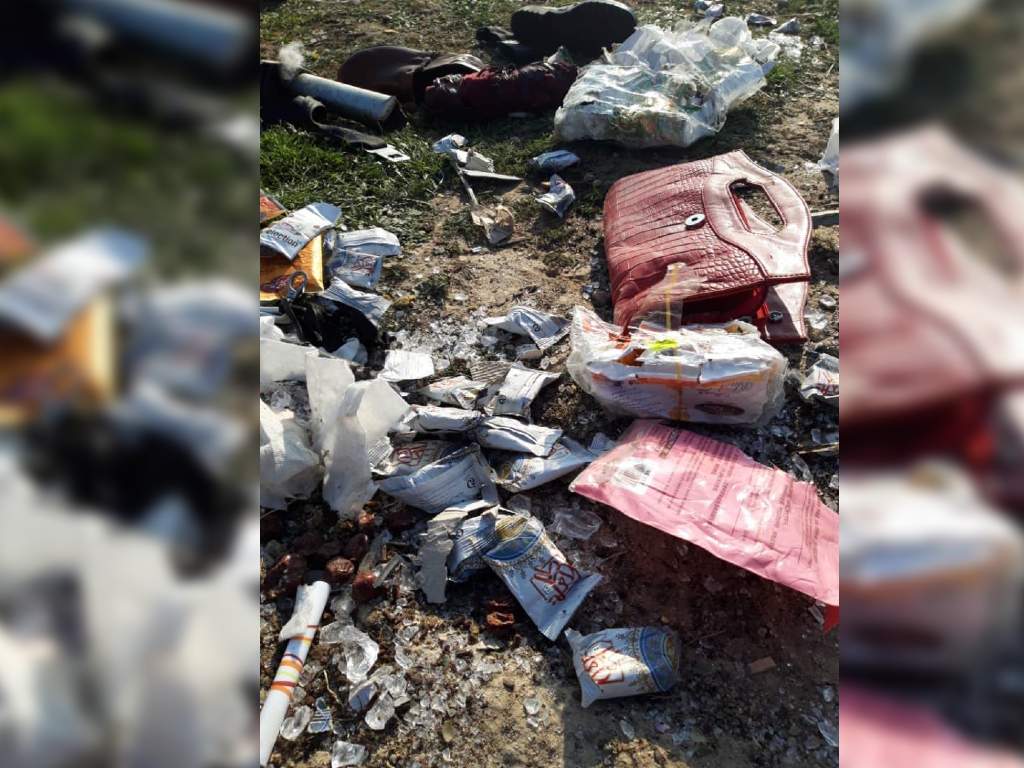 Items belonging to victims of the crash were found near Tehran’s airport.