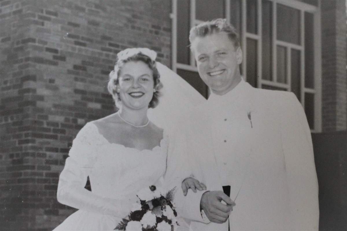 Diane and Douglas Ford are seen on their wedding day.