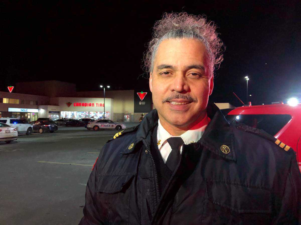 District Fire Chief Kevin Reade said his crews will ensure the vehicle is secure before leaving the scene of the explosion on Quinpool Road.