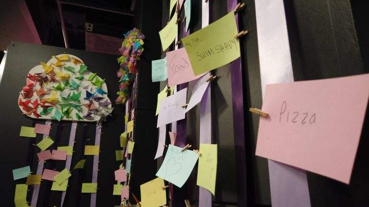 At the end of the JoyLab experience, visitors share all the things that make them joyful.