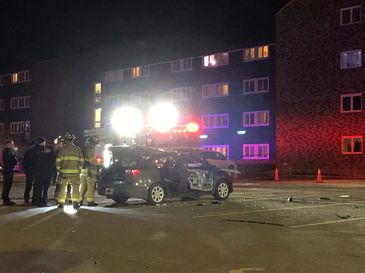 Halifax Regional Fire and Emergency and Halifax Regional Police responded to reports of an exploded vehicle in the parking lot of the Atlantic Superstore on Quinpool Road.   