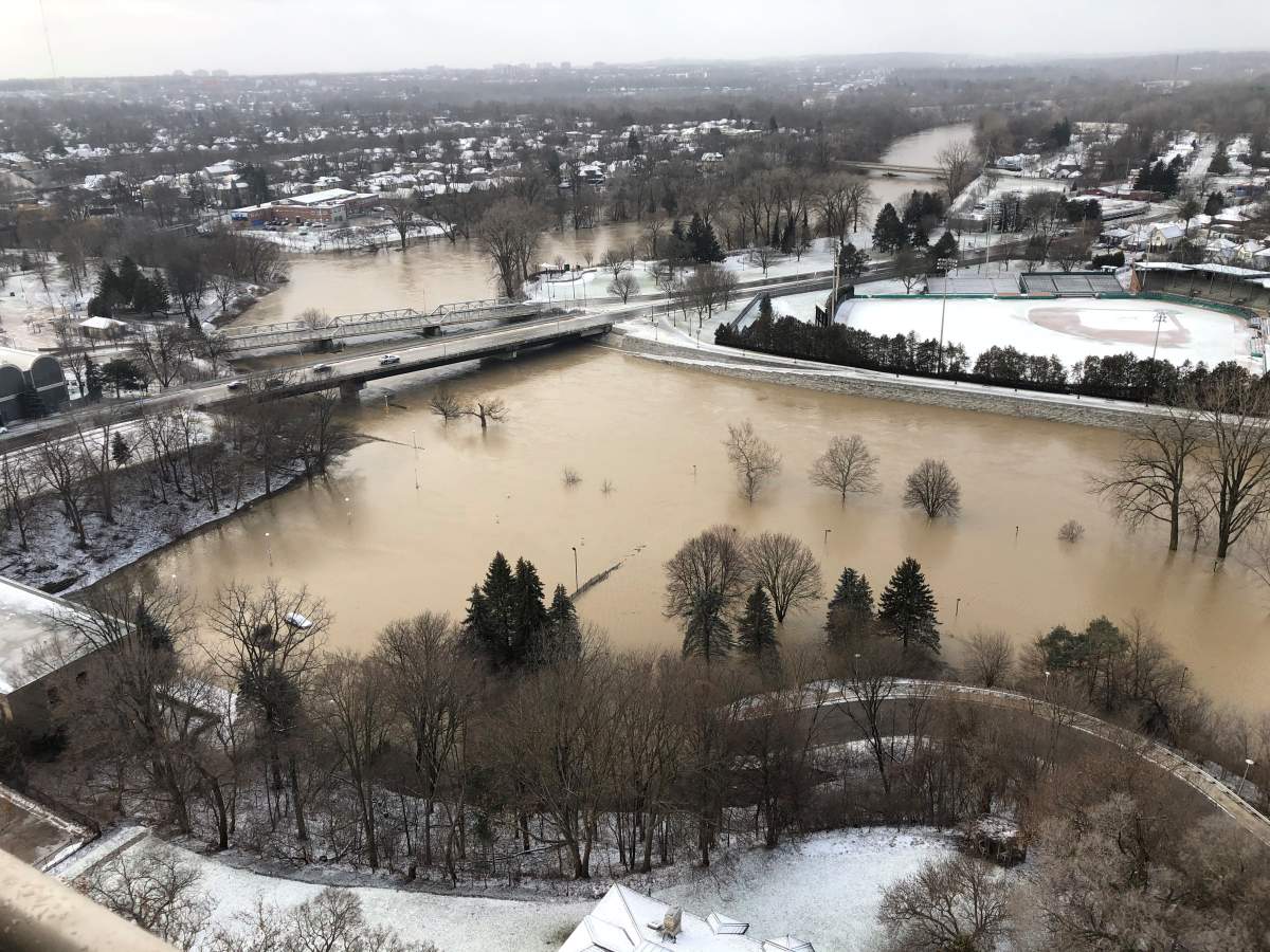 Flooding in Harris Park in London Ont. (Jan. 12, 2020).