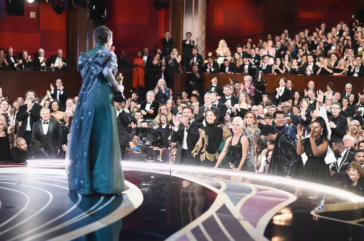 Olivia Colman accepts the Best Actress in a Leading Role award for ‘The Favourite’ onstage during the 91st annual Academy Awards at the Dolby Theatre on Feb. 24, 2019 in Hollywood, Calif. (Photo by Matt Petit — Handout/AMPAS via Getty Images)