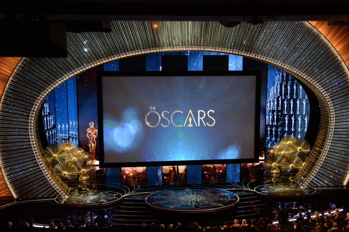 View of the stage during the 88th annual Academy Awards at the Dolby Theatre on Feb. 28, 2016 in Hollywood, Calif. (Photo by Kevin Winter/Getty Images)