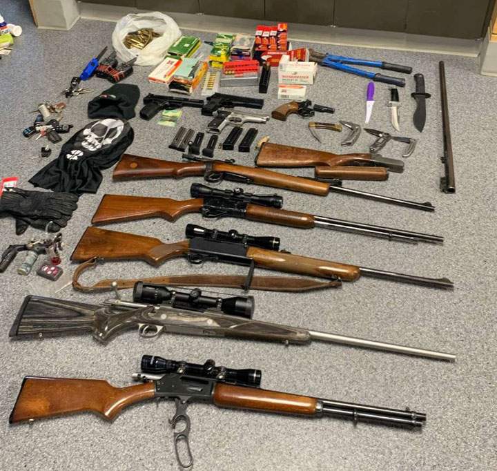 Weapons seized after SUV driven at officer, collides with Sask. gas station: RCMP