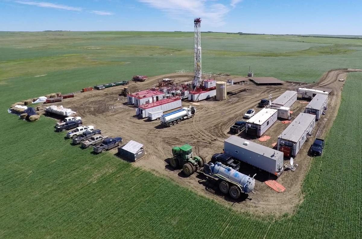 A North American Helium drilling site is pictured in southwest Saskatchewan in an undated handout photo. 