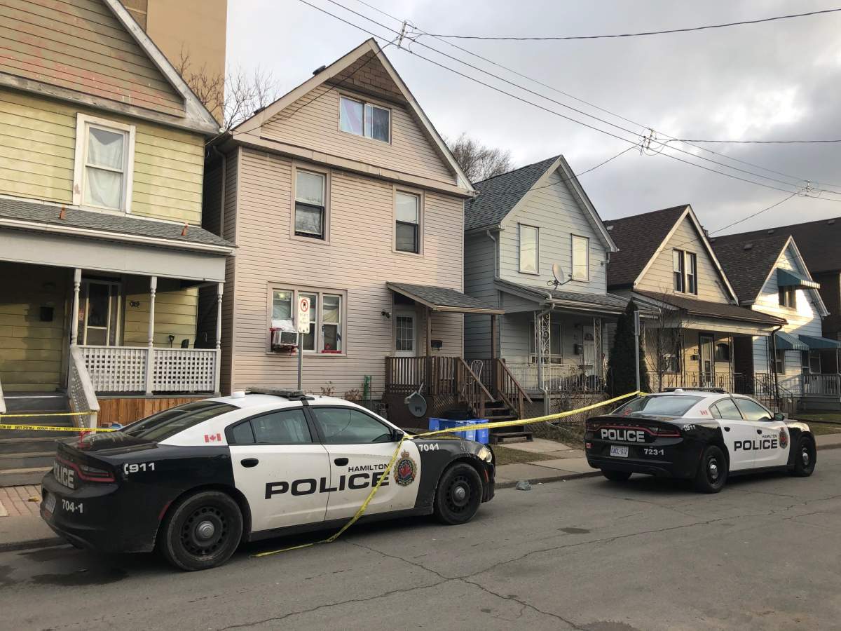 Hamilton Police on scene at an address on Harvey Street in late January investigating the city’s first homicide of 2020.