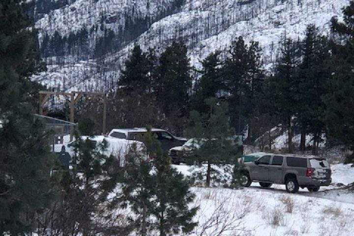 The scene of a fatal shooting by police in Lytton, B.C., on Monday, Jan. 13, 2020.