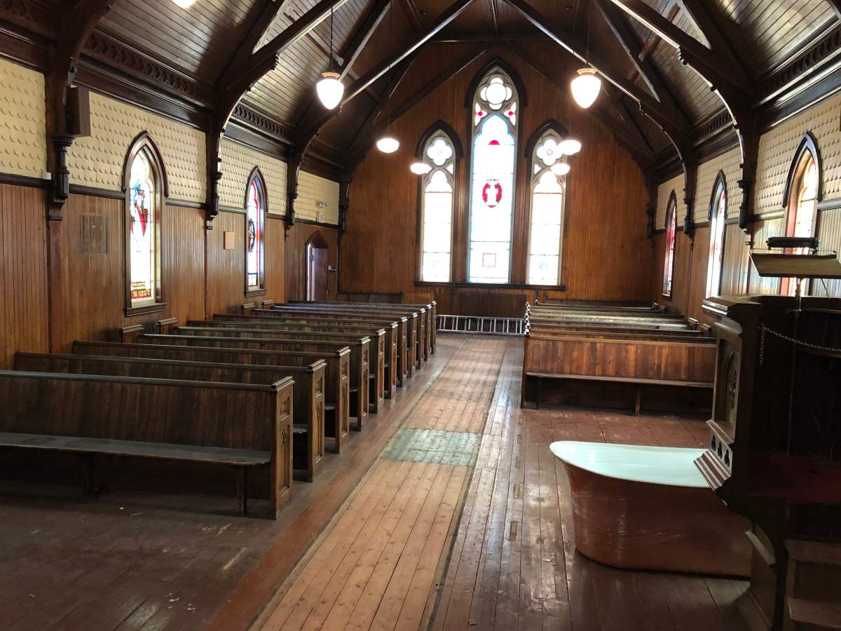 The main sanctuary of the former St. Jude’s church in Saint John will be turned into a mostly open-concept living space.