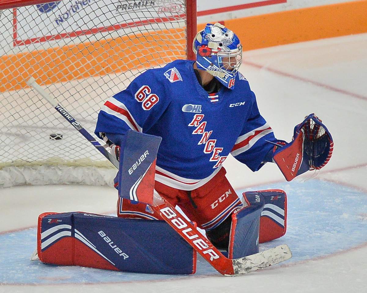 Jacob Ingham of the Kitchener Rangers. 