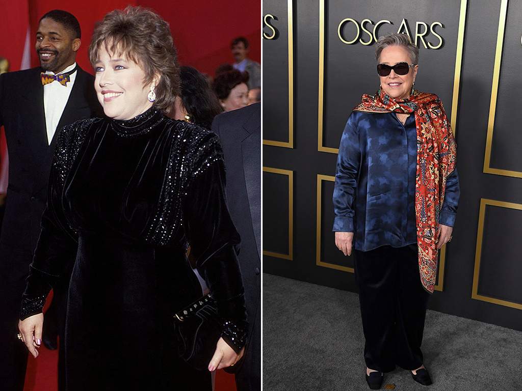 (L-R): Kathy Bates during 63rd Annual Academy Awards in March 1991 and at the 92nd Oscars Nominees Luncheon in January 2020 . (Photo by KMazur/WireImage/Getty Images)