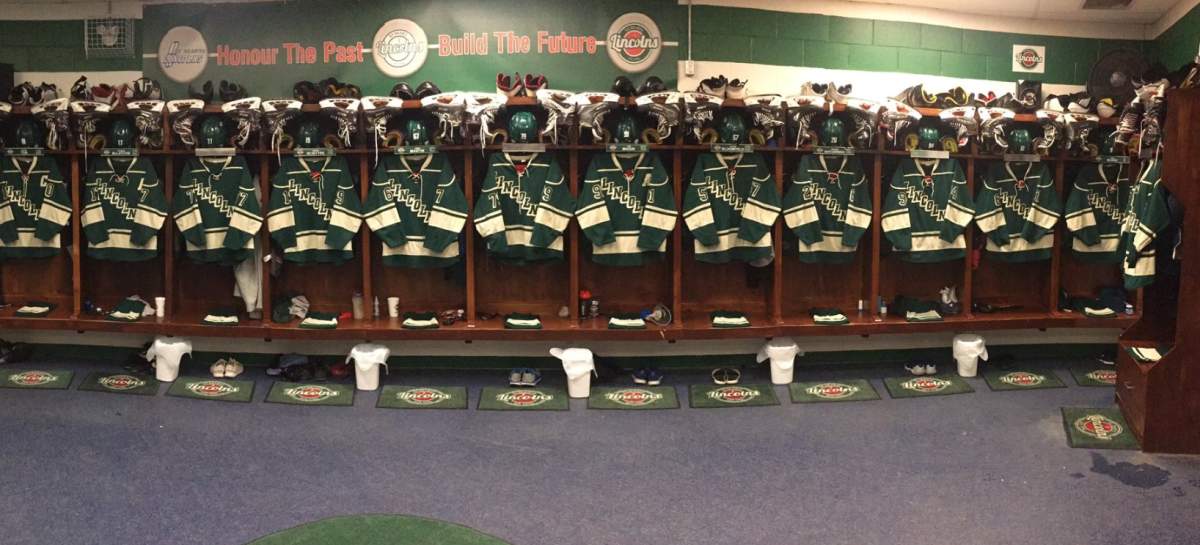 Darren Smale has the St. Marys Lincolns dressing room ready for game day.