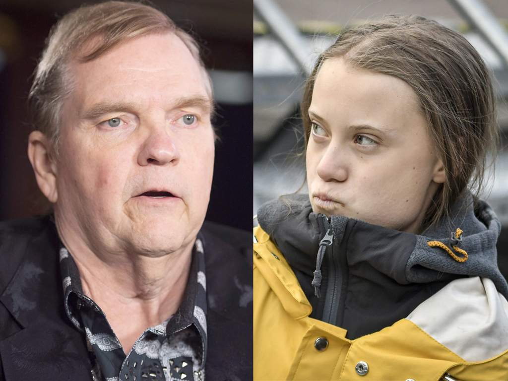 (L-R) Meat Loaf and Greta Thunberg.