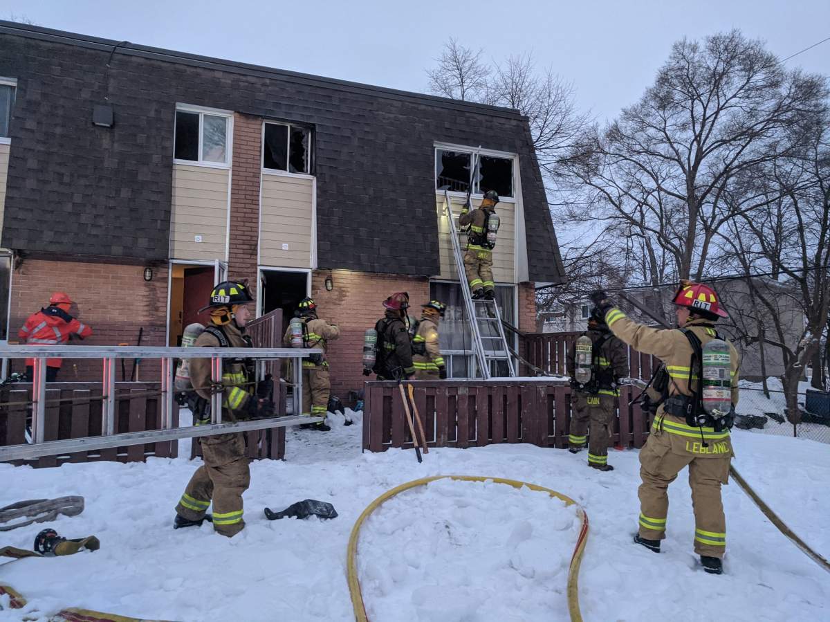 Ottawa firefighters tackle a blaze at 1100 Medford St. on Tuesday morning.