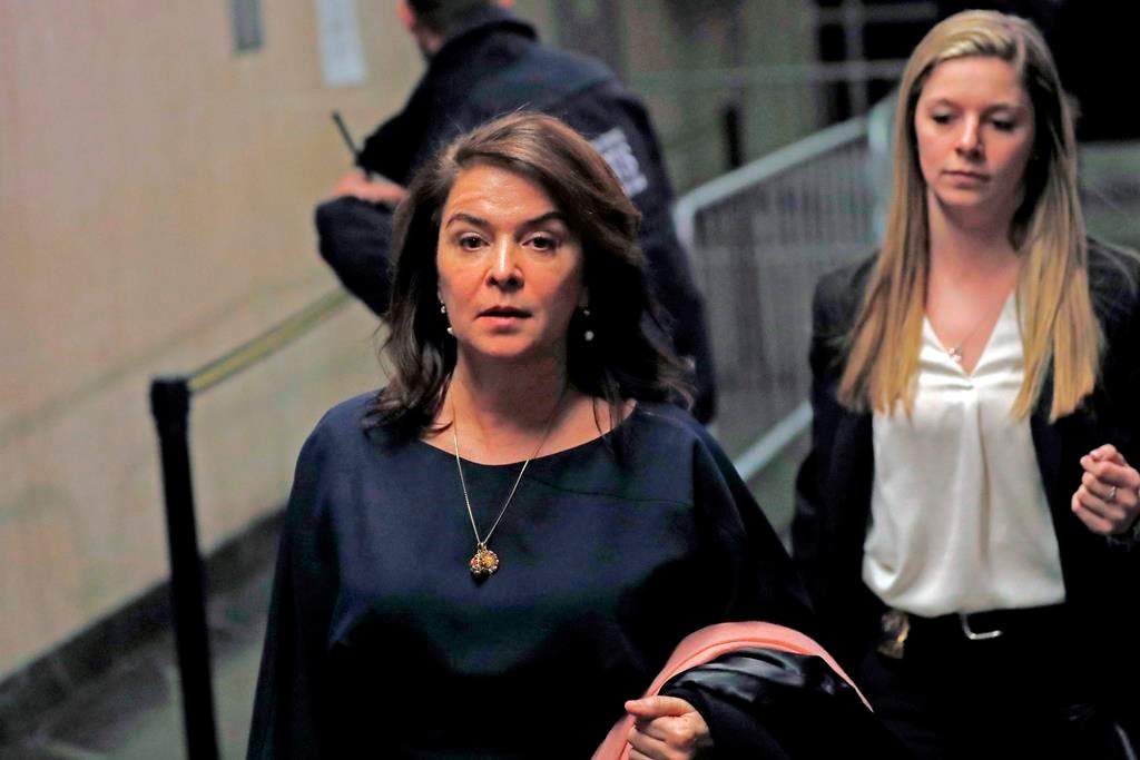Annabella Sciorra leaves Manhattan Criminal Court after appearing at Harvey Weinstein’s rape and sexual assault trial on Thursday, Jan. 23, 2020, in New York City.