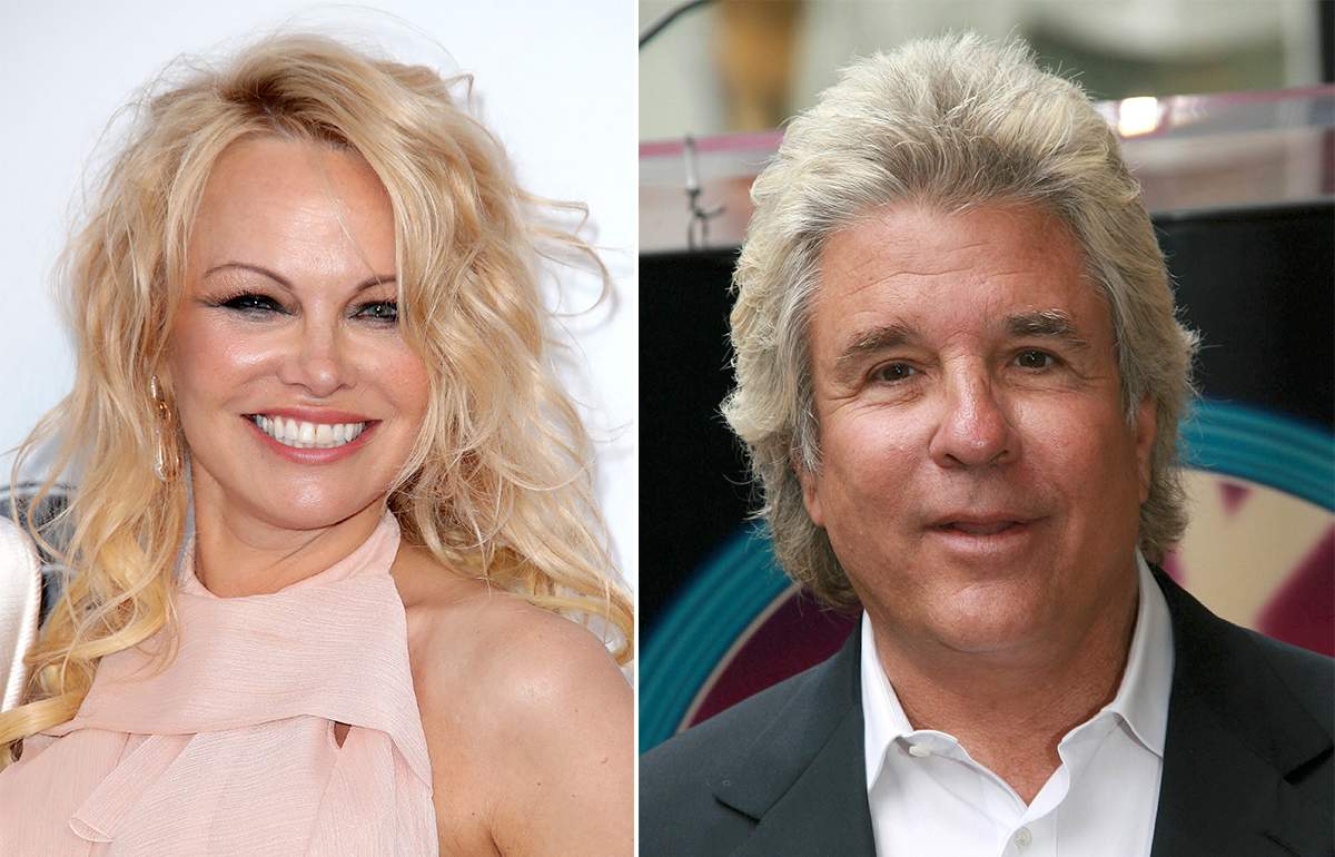 Pamela Anderson, left, and Jon Peters, right.
