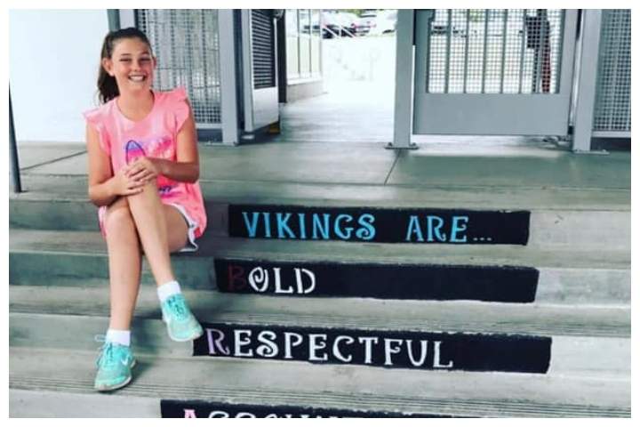 Payton Chester is shown in this image shared on Facebook by her former principal, Todd Schmidt.
