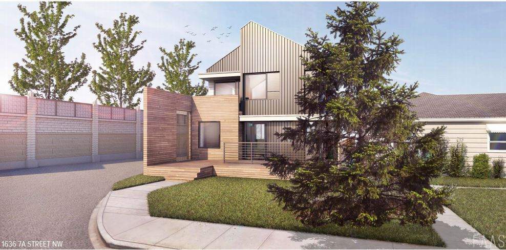 An artist’s rendering of one of eight new houses in Rosedale that will contain affordable housing units.
