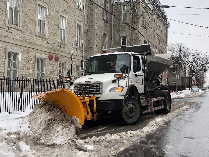 Snow-removal operations are underway on the island of Montreal following a snow storm on Jan. 18.