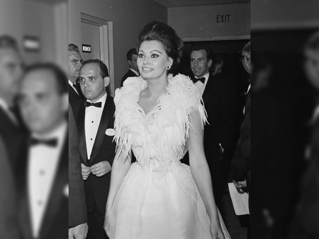 Italian actor Sophia Loren attends the 35th Academy Awards.