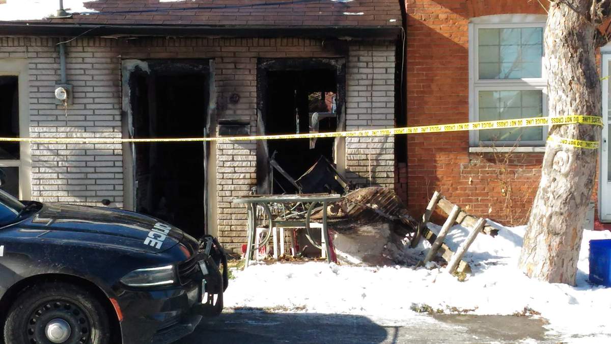 Hamilton Fire says no one was home when a blaze broke out on Steven Street early Monday Morning.