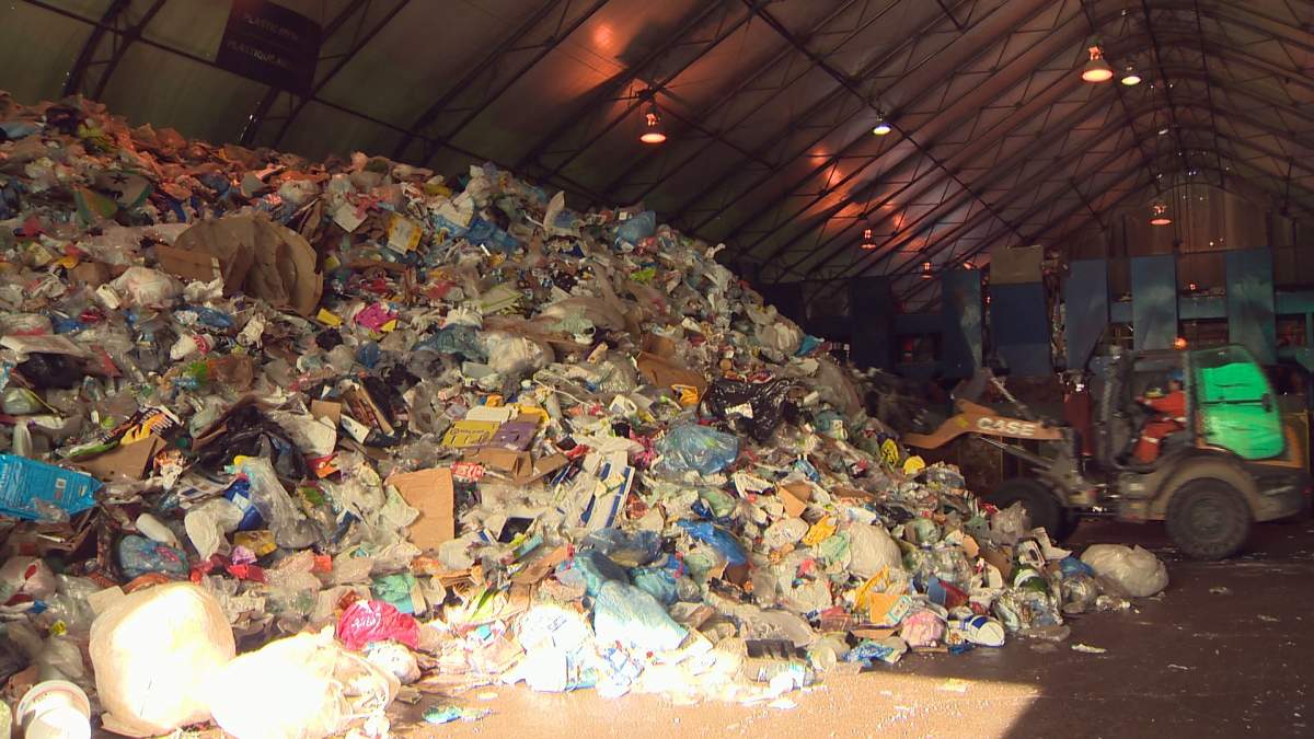 Plastics at the Crane Mountain Waste Management Facility to be sorted.