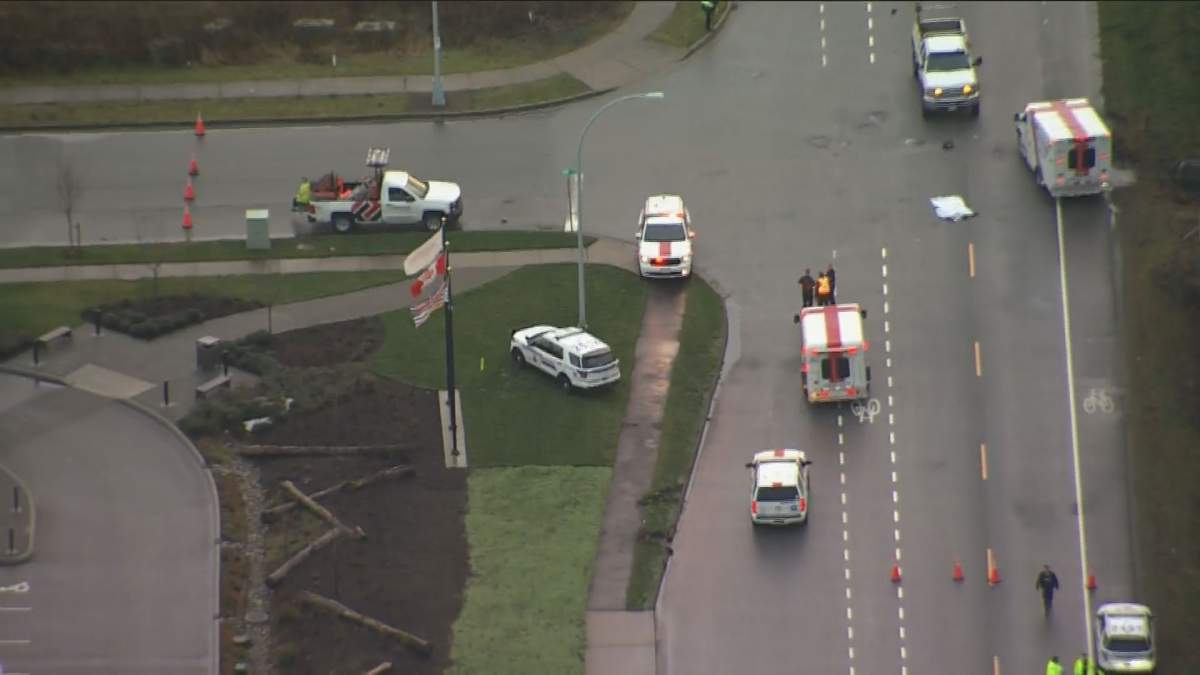 The scene of a fatal crash in Surrey on Wednesday. 