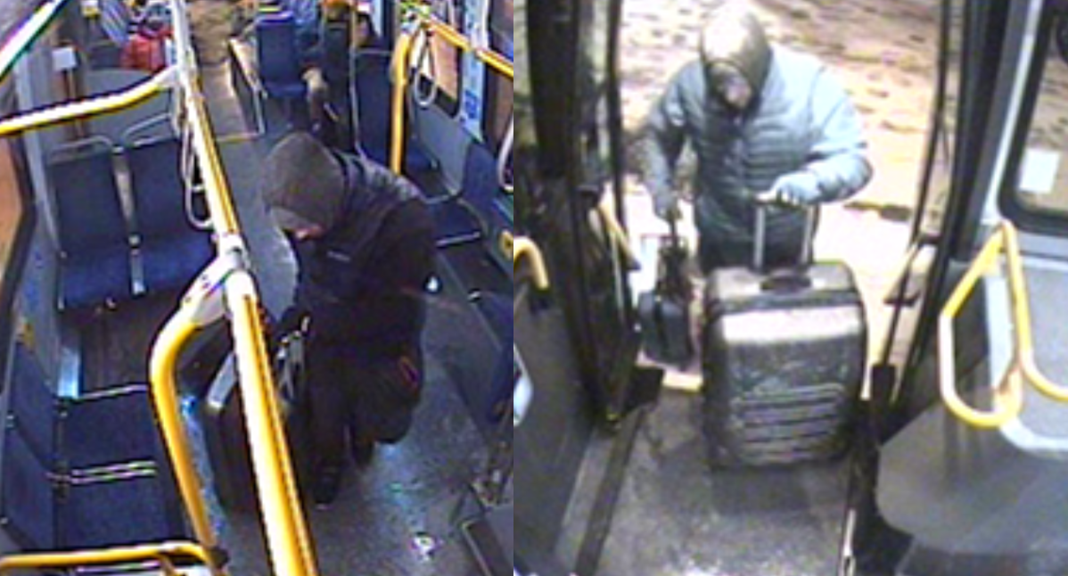 Security video of a suspect in the theft of one-of-a-kind Indigenous regalia from Downtown Vancouver this month. 