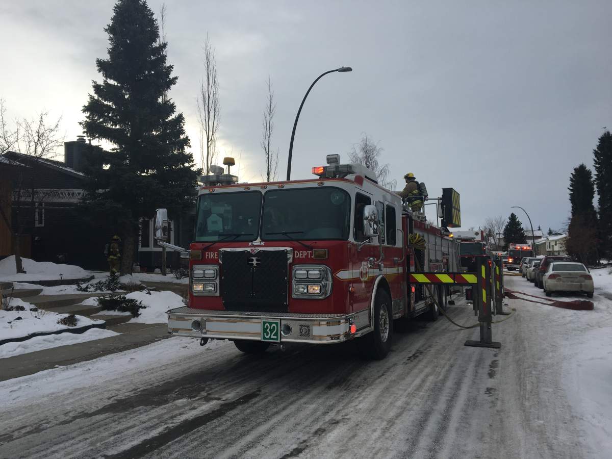 Calgary fire crews responded to a house fire on Templeby Drive N.E. that sent one man to hospital in life-threatening condition on Sunday, Jan. 19, 2020.