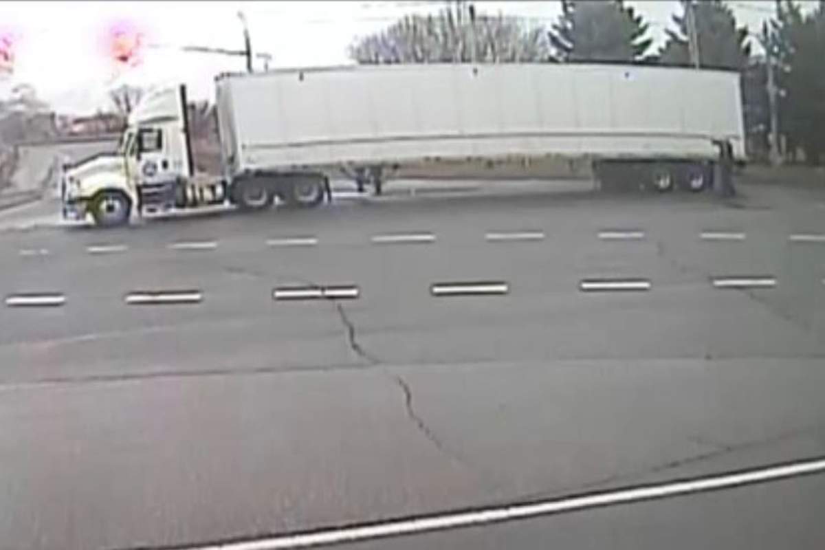 Waterloo Regional Police are looking to speak with the man who was driving this truck.