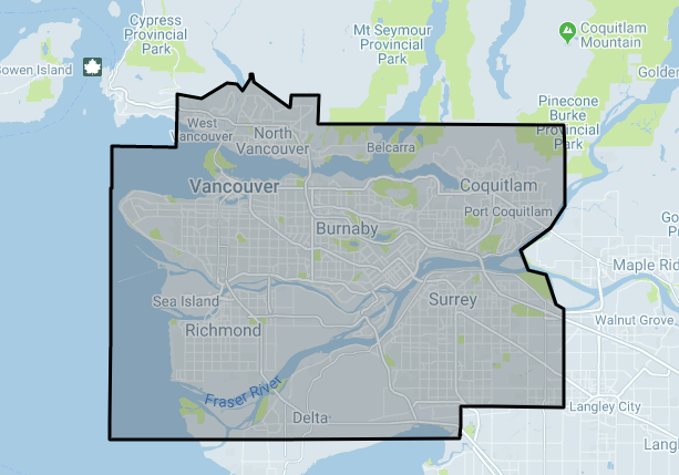 Uber\’s initial service area.