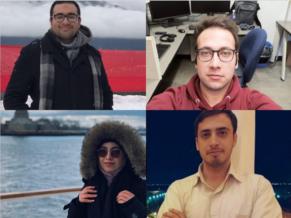 Mohammad Asadi Lari (top left), Mojtaba Abbasnexhad (top right), Zeynab Asadi Lari (bottom left), Mohammad Salehe (bottom right)