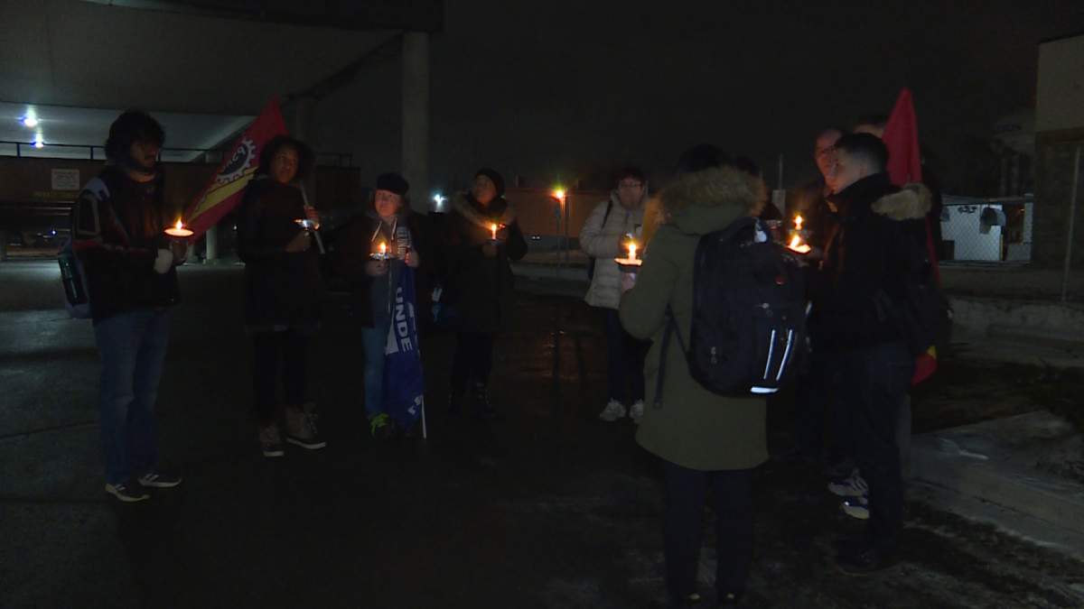 Kingston Public Service Alliance of Canada members hold vigil for colleagues lost in downed aircraft
