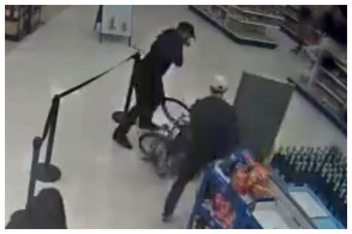 A suspect is shown after knocking over a man’s wheelchair at a Target in San Ramon, Calif., on Jan. 11, 2020.