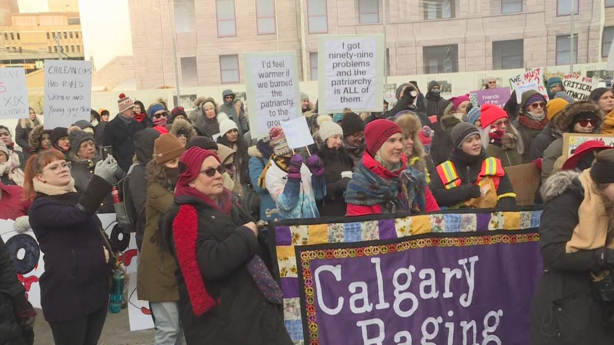 The fourth annual women’s march in Calgary on Saturday, Jan. 18, 2020.