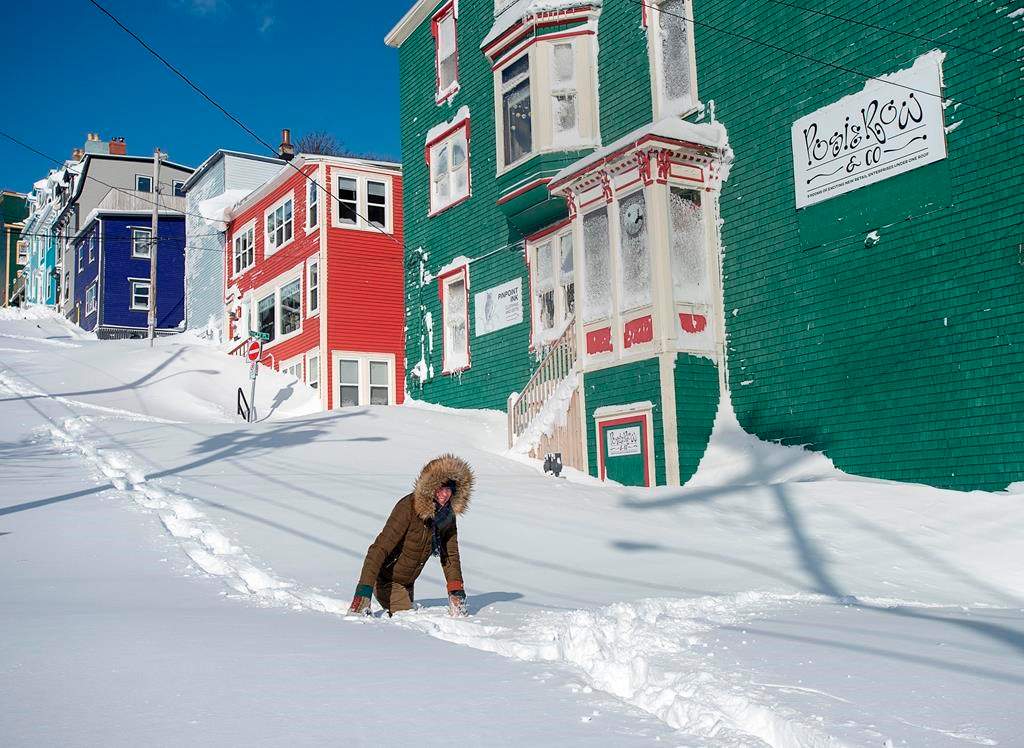 A residents makes her way through the snow in St. John’s on Saturday, January 18, 2020.