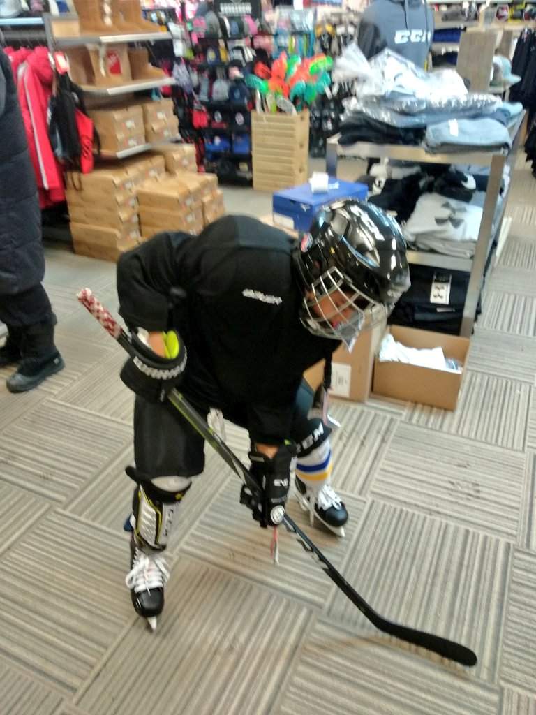 Yaman Bai, 10, is shown at Crocker’s Source for Sports in St. John’s, N.L.
