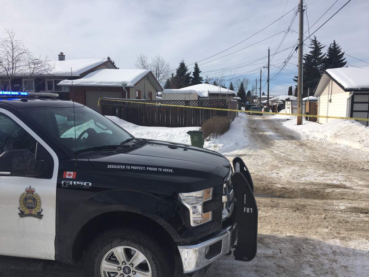 Police presence in Edmonton near 120 Street and 134B Avenue on Thursday, Feb. 20, 2020.