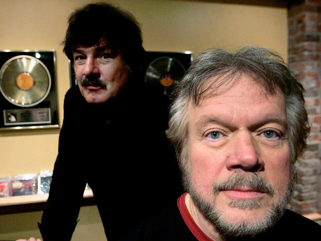 Formerly of the Guess Who, Randy Bachman, front, and Burton Cummings pose for a photograph in Toronto on Wednesday, April 26, 2006.