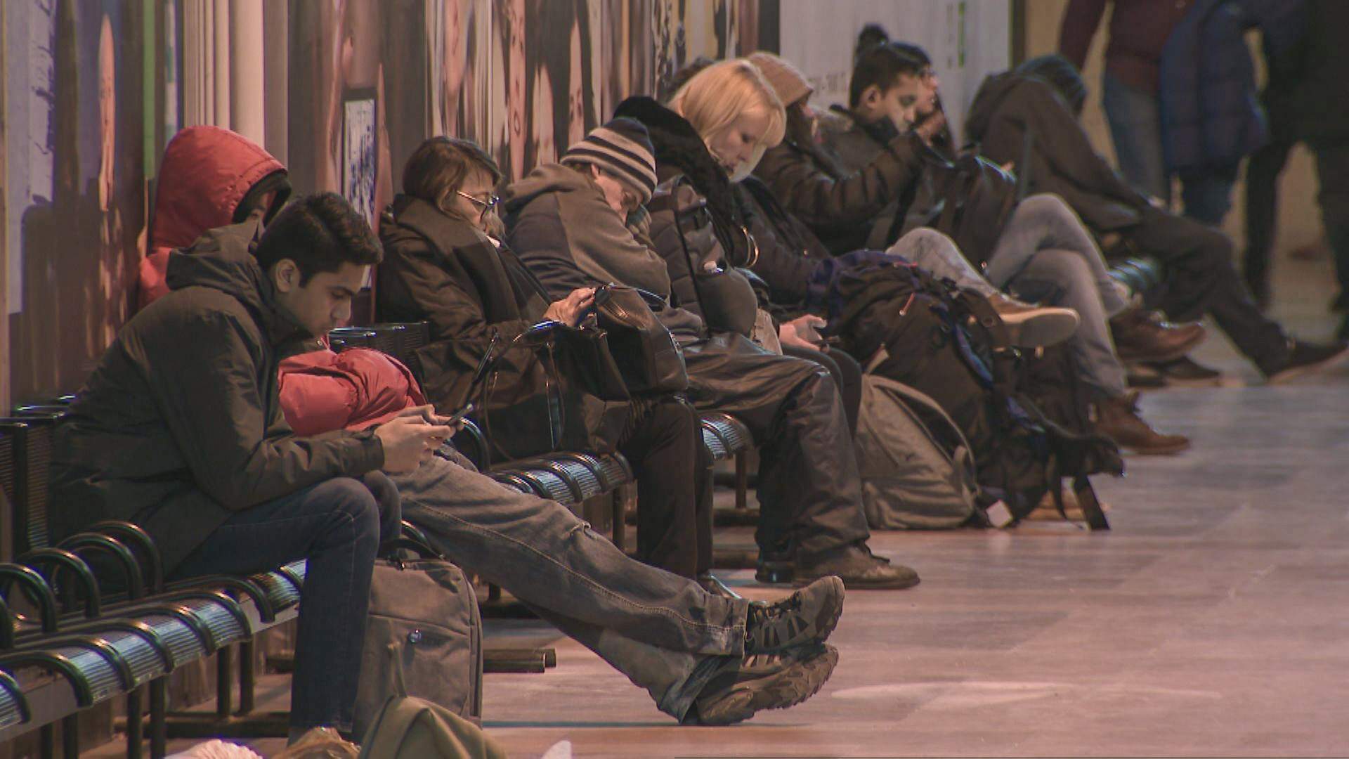 Commuters at Union Station in Toronto