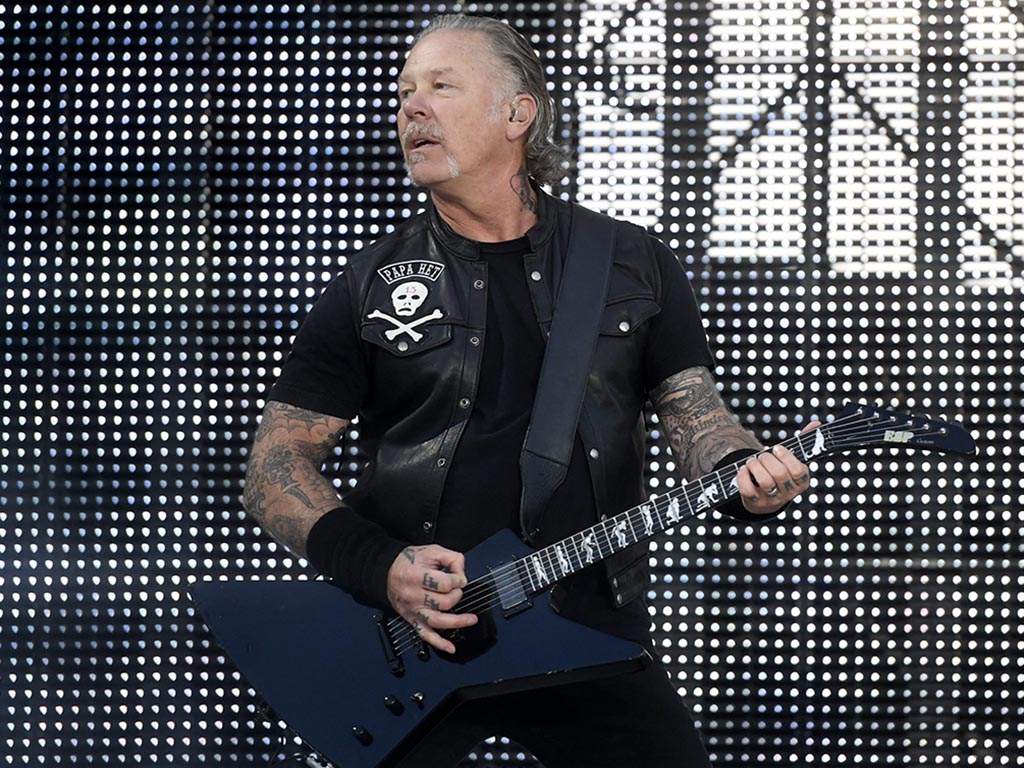 James Hetfield of Metallica performs onstage during the band's 'WorldWired' concert tour in Hämeenlinna, Finland, on July 16, 2019.