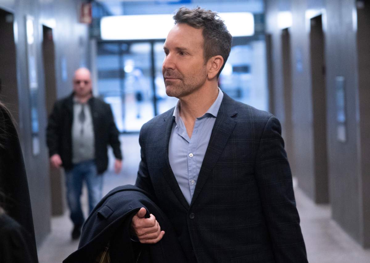 Former radio and television personality Éric Salvail arrives at the courthouse in Montreal on Wednesday, February 19, 2020. 