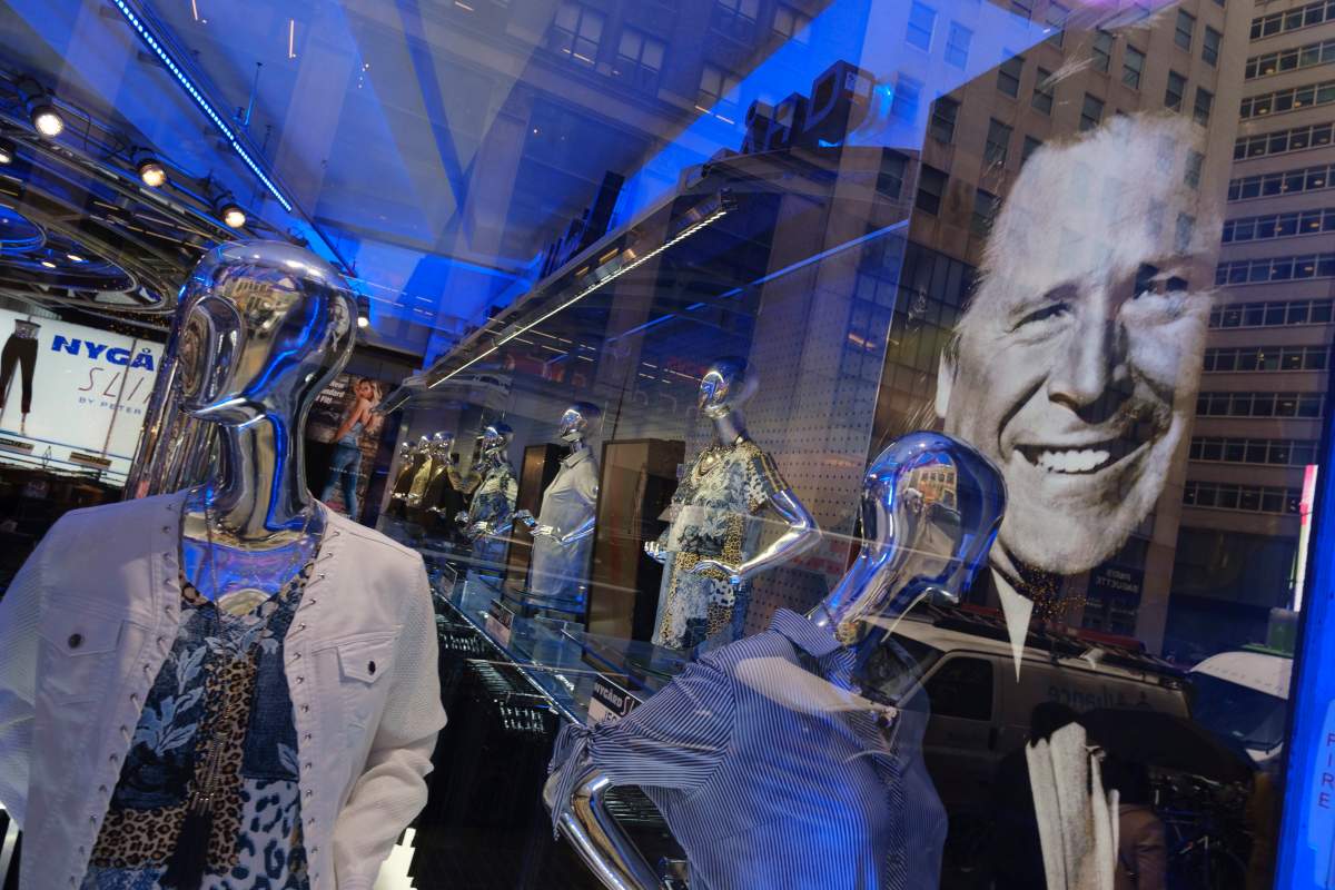 A picture of Peter Nygard is seen in a Nygard store in New York.