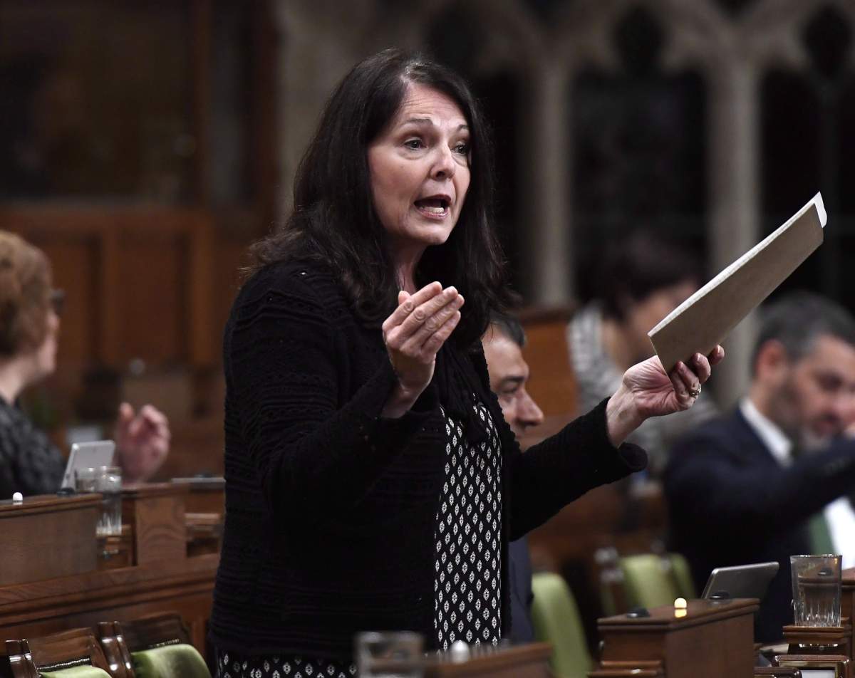 Conservative MP Cathay Wagantall asks a question during question period in the House of Commons on Parliament Hill in Ottawa in this file photo. 