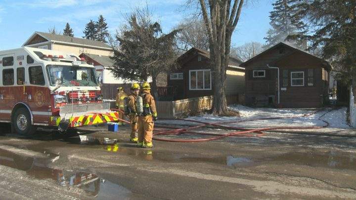 Regina firefighters who happened to be in the neighbourhood self-deployed after they saw a house on fire.