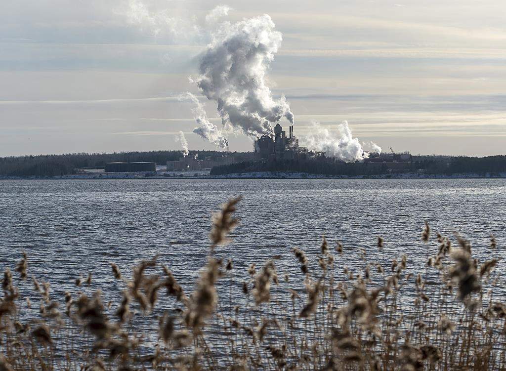 The Northern Pulp mill in Abercrombie Point, N.S., is viewed from Pictou, N.S., December 13, 2019. THE CANADIAN PRESS/Andrew Vaughan