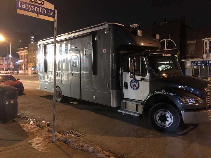 Police on scene investigating a shooting in Toronto’s east end on Wednesday, Feb. 5, 2020.