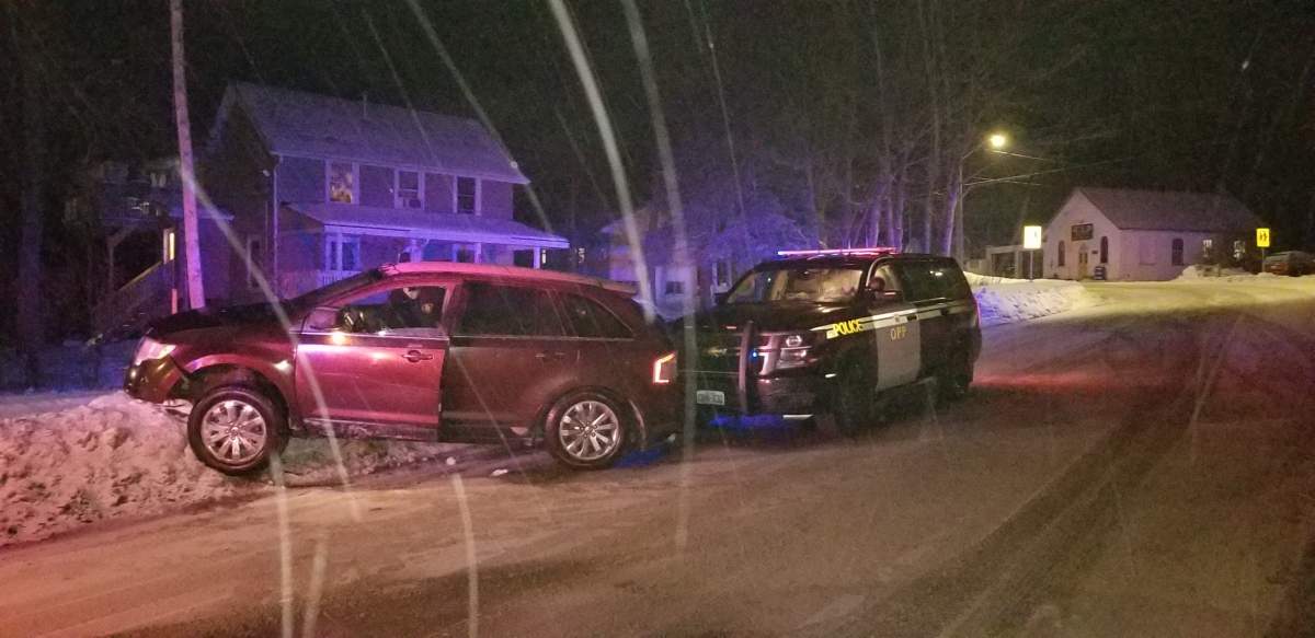 OPP say this vehicle allegedly fled from a RIDE check in Bobcaygeon on Saturday night.