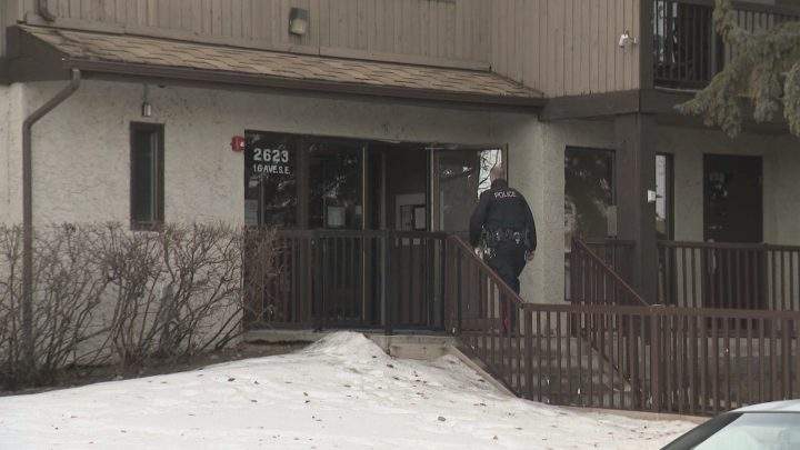 According to police, a firefighter on scene witnessed a man jump from a third-floor balcony wearing a balaclava and holding a jerry can on Saturday, Feb. 1, 2020.